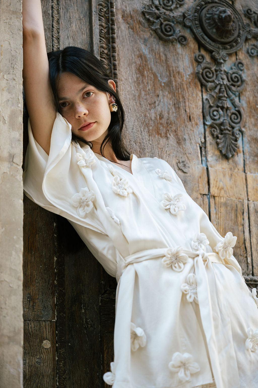 Flora Mini Silk Robe