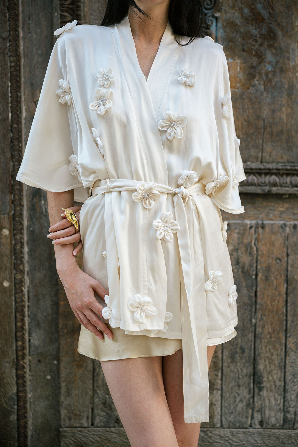 Flora Mini Silk Robe