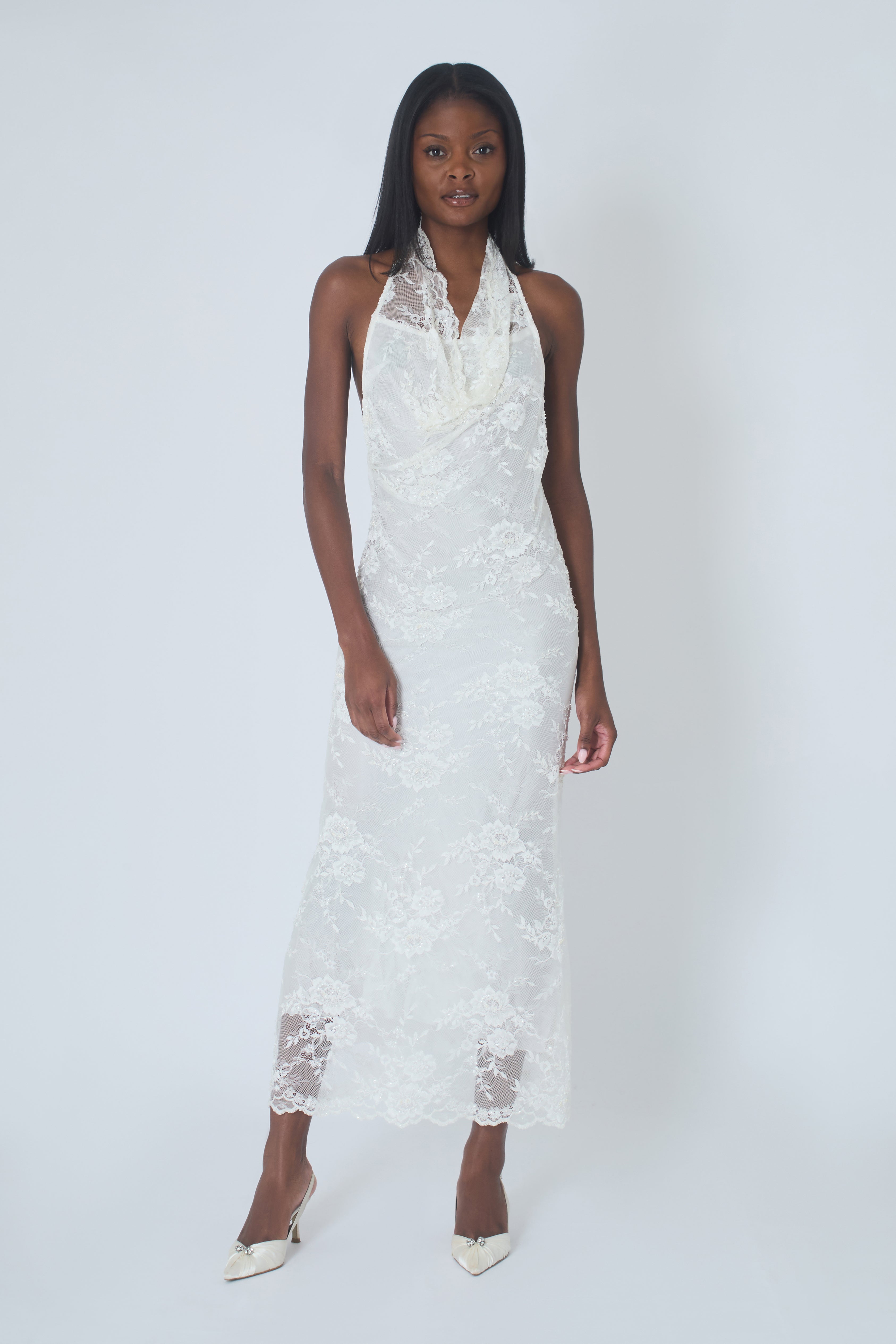 Solé  Halter Cowl Maxi gown