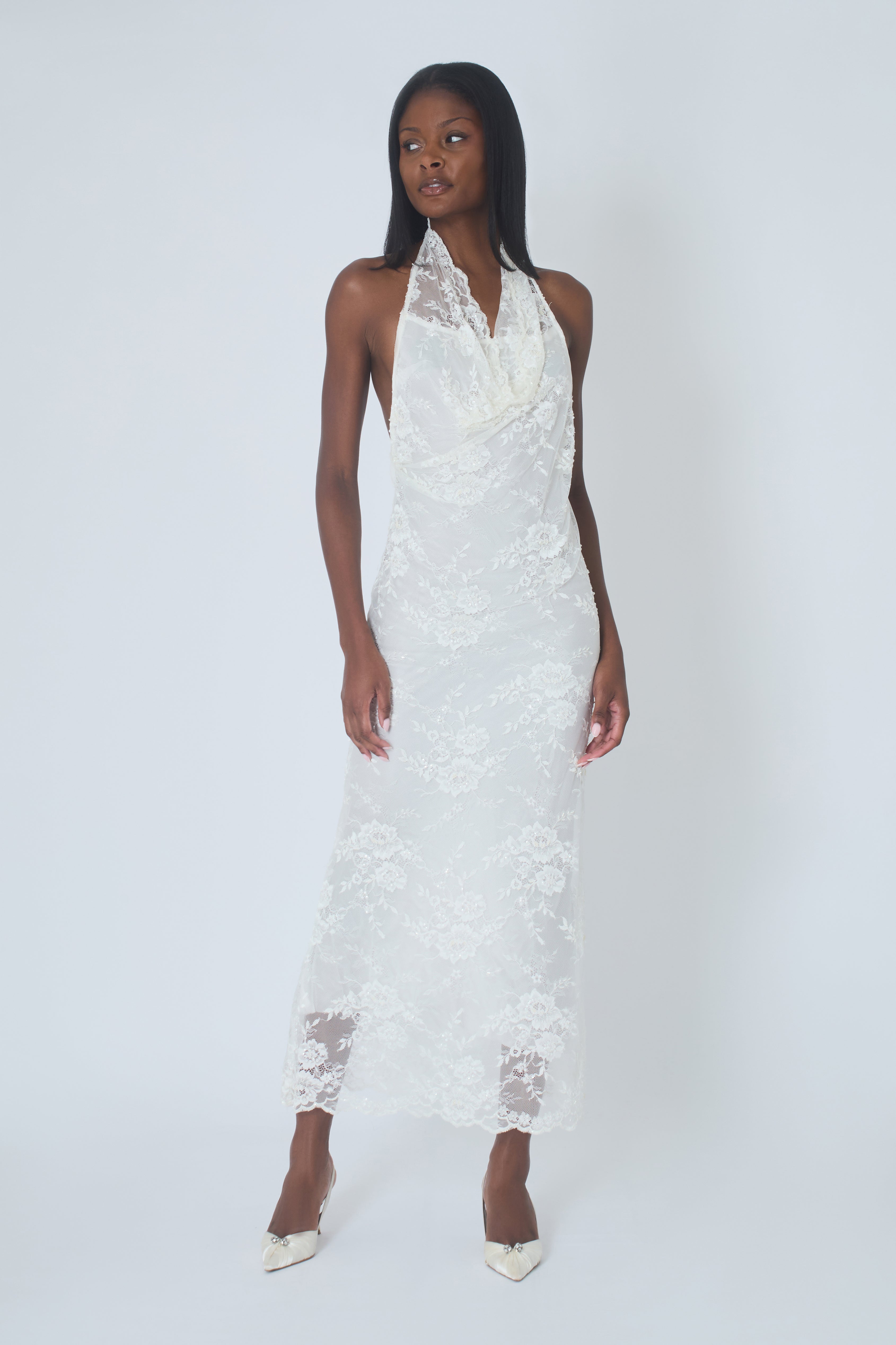 Solé  Halter Cowl Maxi gown