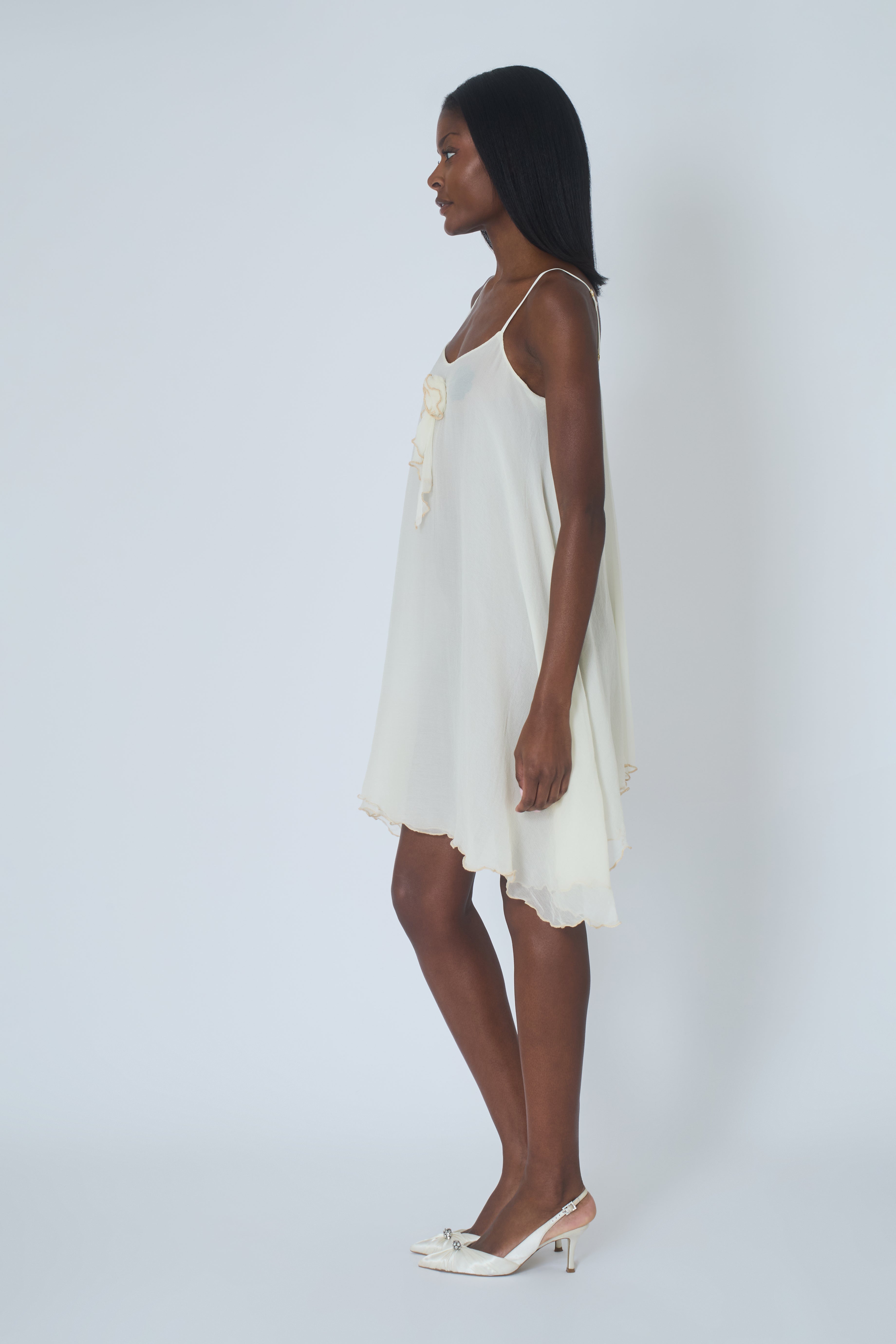 Rosette Silk Chiffon Slip