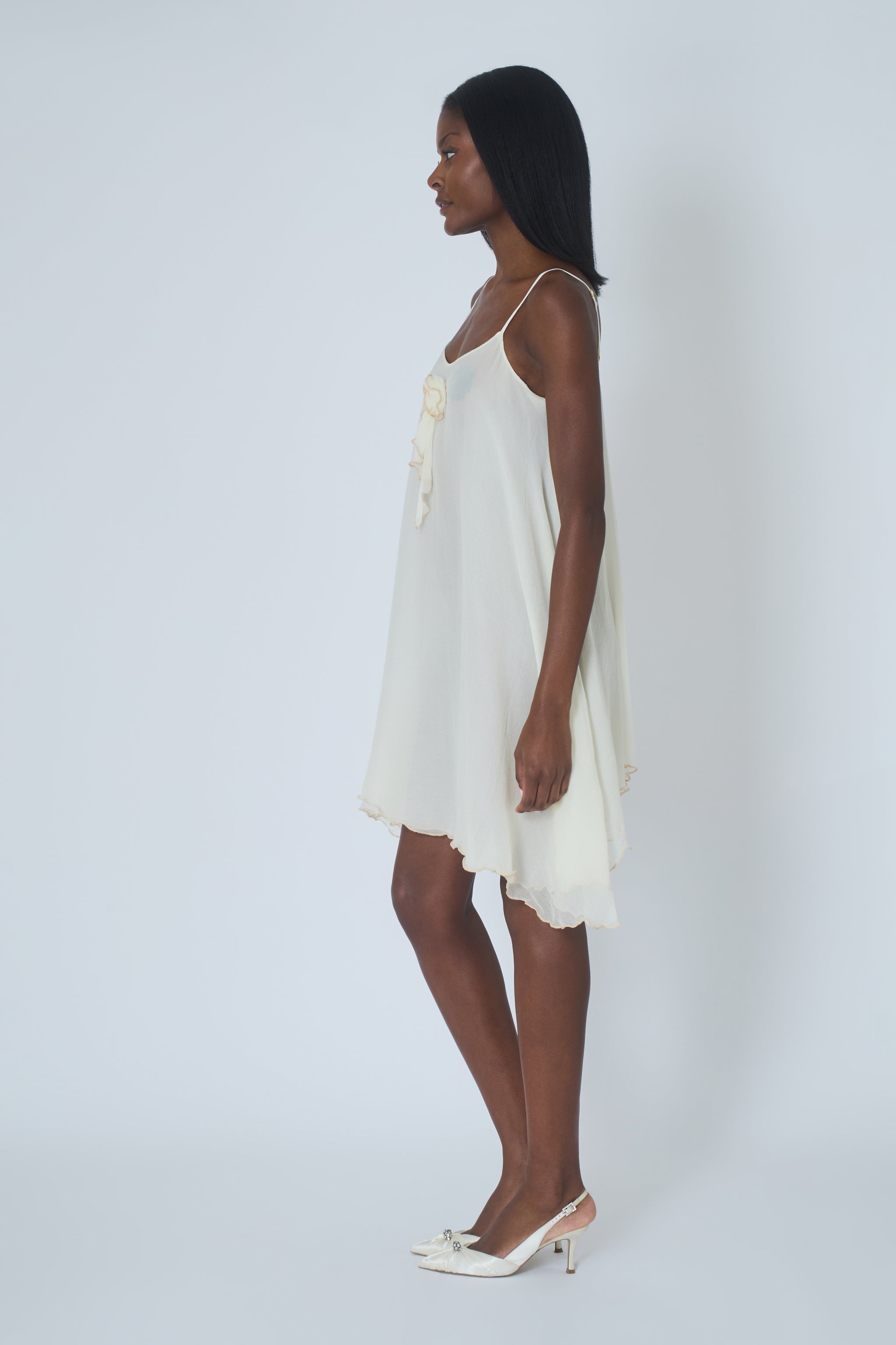 Rosette Silk Chiffon Slip