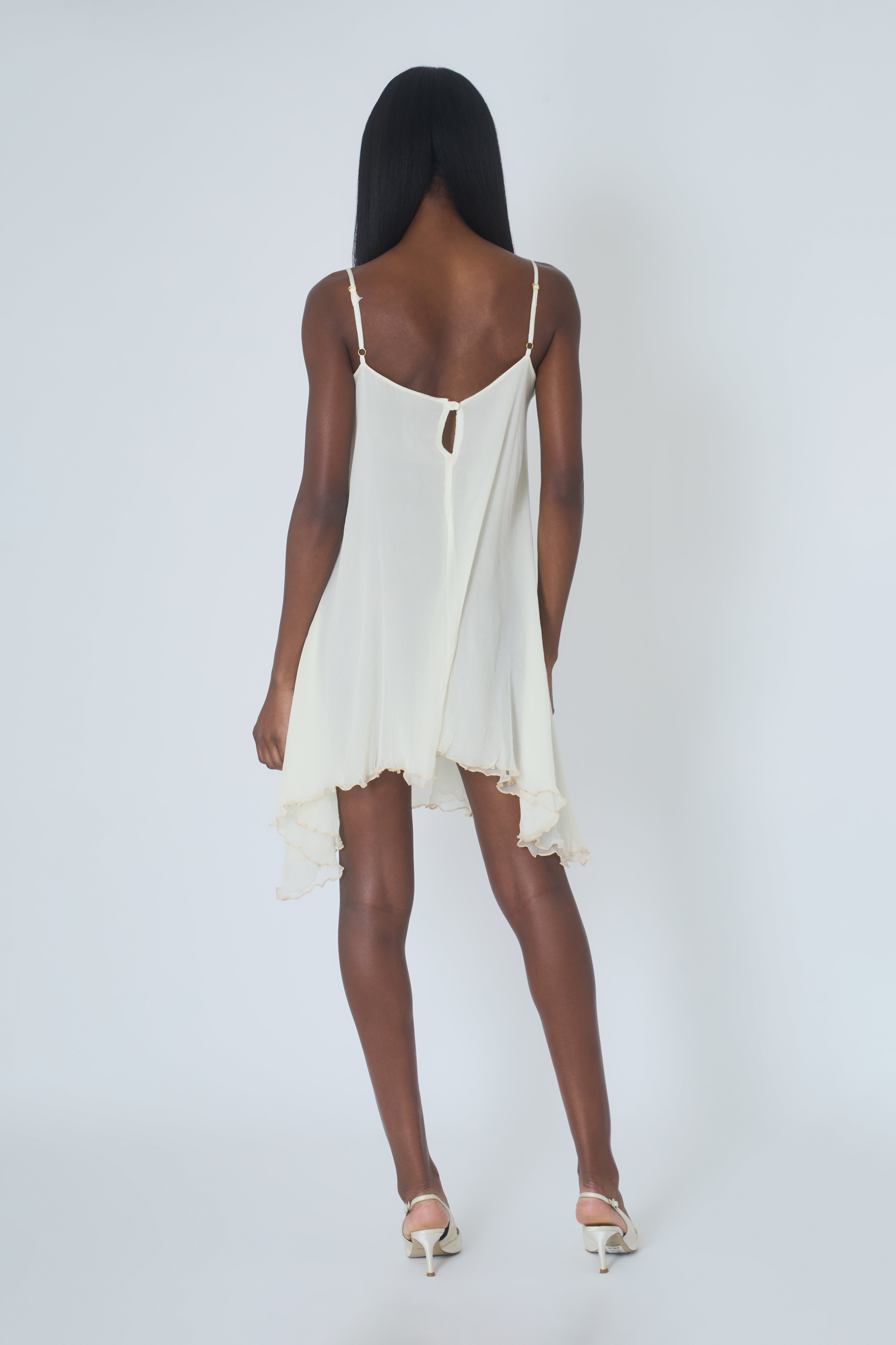 Rosette Silk Chiffon Slip