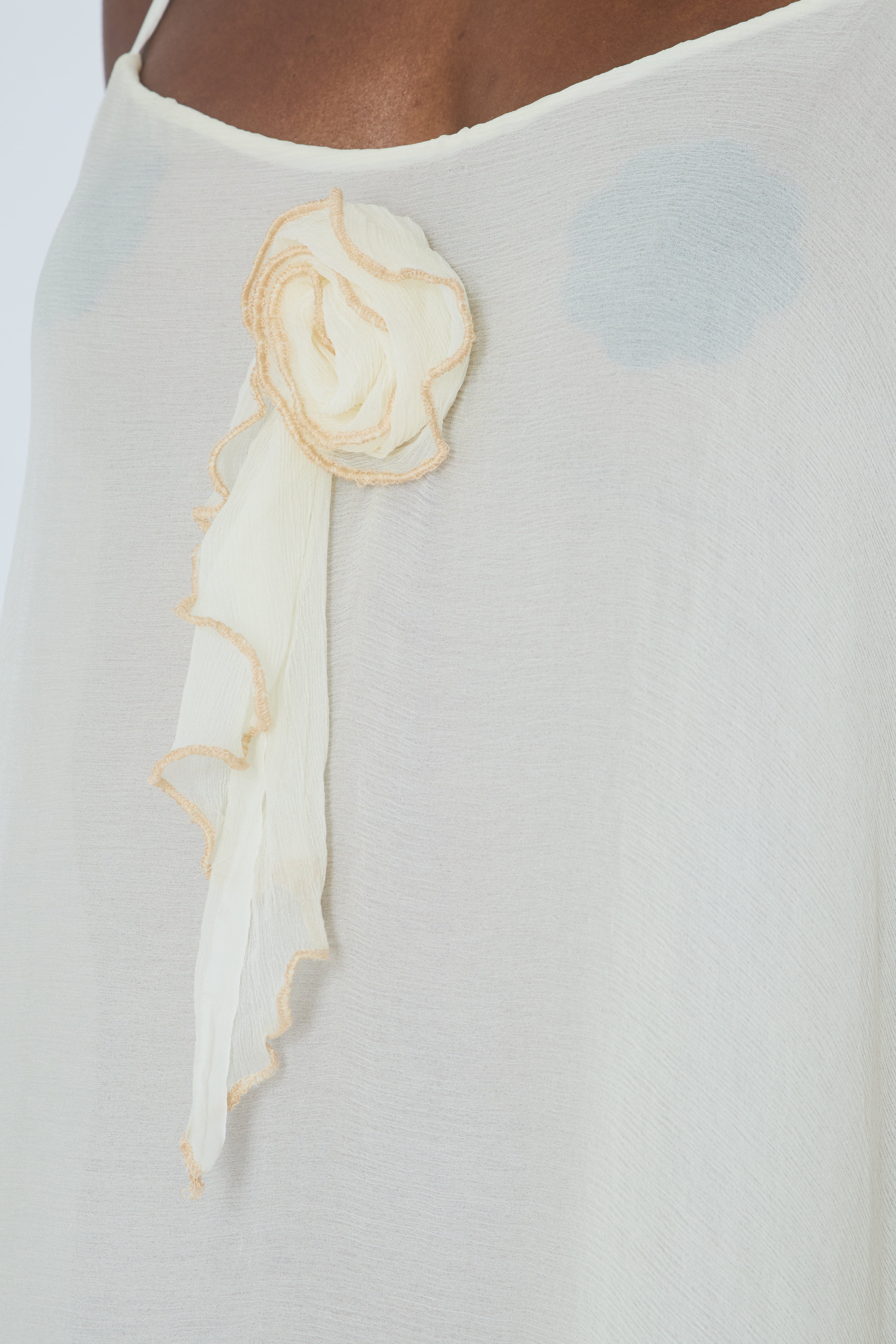 Rosette Silk Chiffon Slip