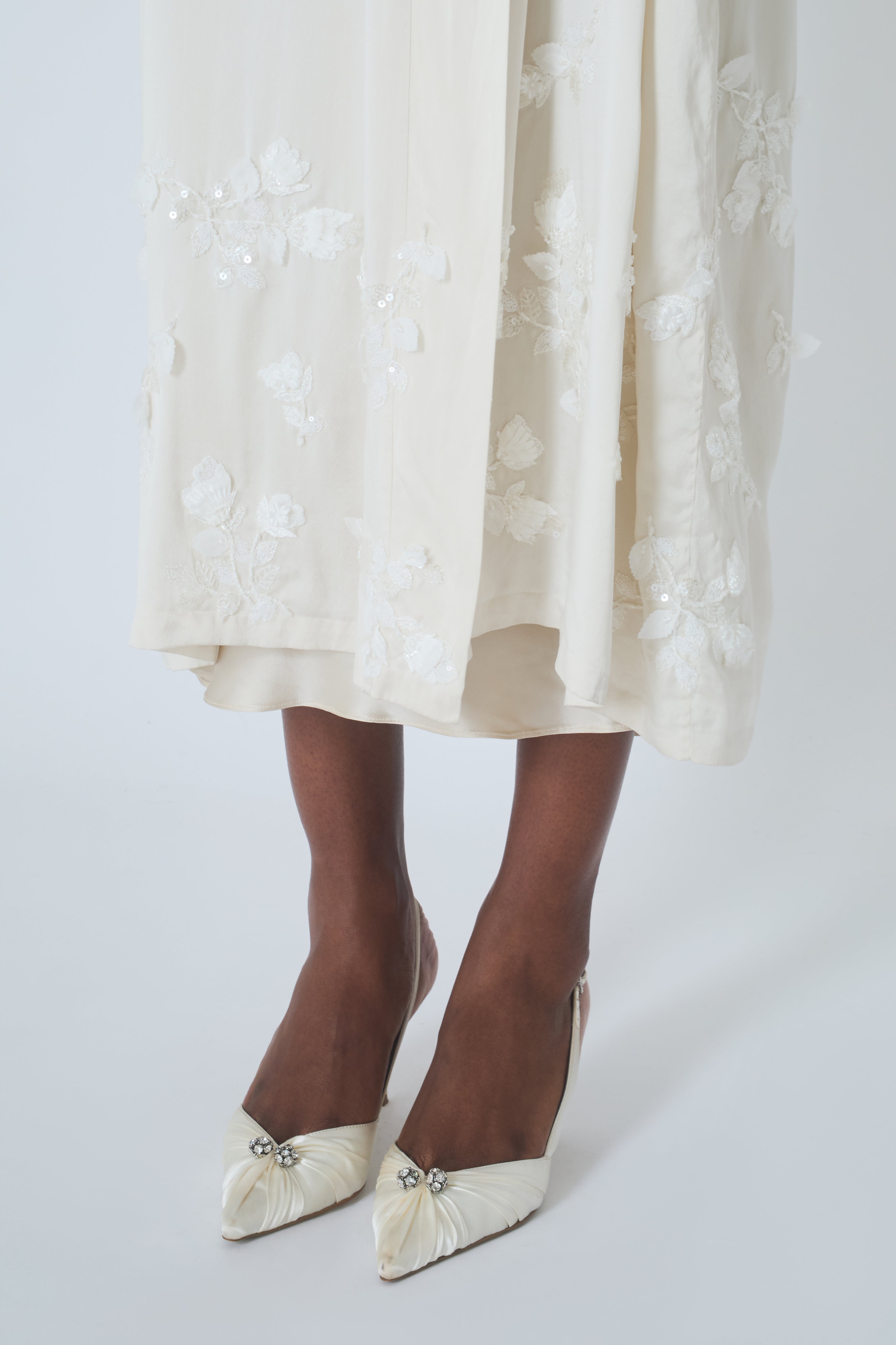 Embroidery Maxi Silk Robe